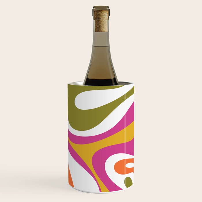 Retro Mod Swirl Vintage Contemporary Abstract Pattern Wine Chiller Gallery Image 3