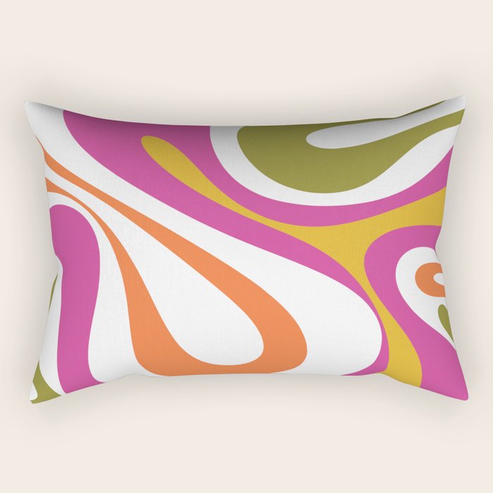 Retro Mod Swirl Vintage Contemporary Abstract Pattern Rectangular Pillow Gallery Image 1