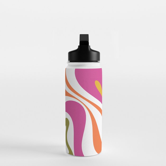 Retro Mod Swirl Vintage Contemporary Abstract Pattern Water Bottle Gallery Image 3