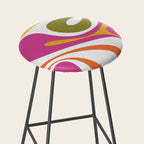 Retro Mod Swirl Vintage Contemporary Abstract Pattern Stool Gallery Image 2