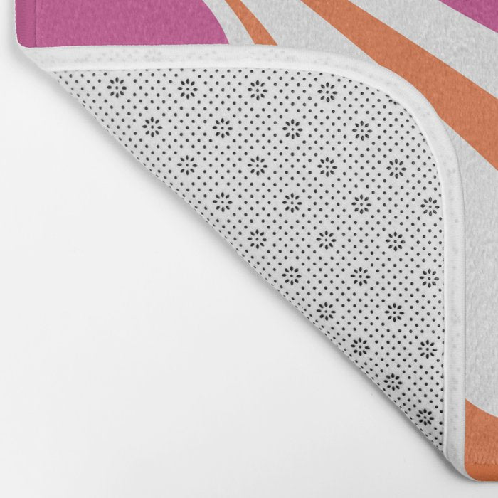 Retro Mod Swirl Vintage Contemporary Abstract Pattern Bath Mat Gallery Image 2