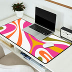 Retro Mod Swirl Vintage Contemporary Abstract Pattern Desk Mat Gallery Image 2