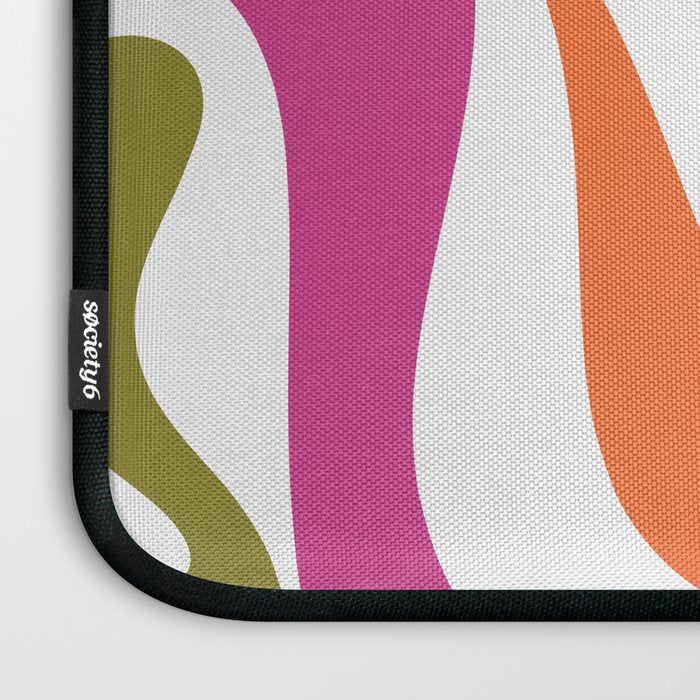 Retro Mod Swirl Vintage Contemporary Abstract Pattern Laptop Sleeve Gallery Image 3
