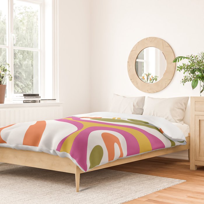 Retro Mod Swirl Vintage Contemporary Abstract Pattern Duvet Cover Gallery Image 2