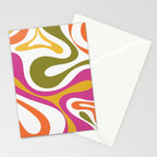 Retro Mod Swirl Vintage Contemporary Abstract Pattern Stationery Card Gallery Image 2