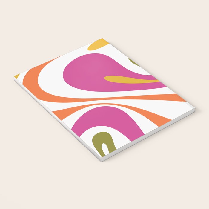 Retro Mod Swirl Vintage Contemporary Abstract Pattern Notebook Gallery Image 3