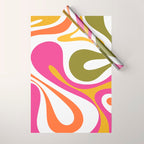 Retro Mod Swirl Vintage Contemporary Abstract Pattern Wrapping Paper Gallery Image 1