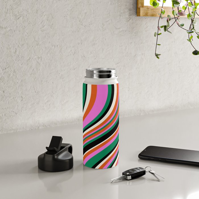 Wavy Stripes XIV - Bold Retro Water Bottle Gallery Image 4