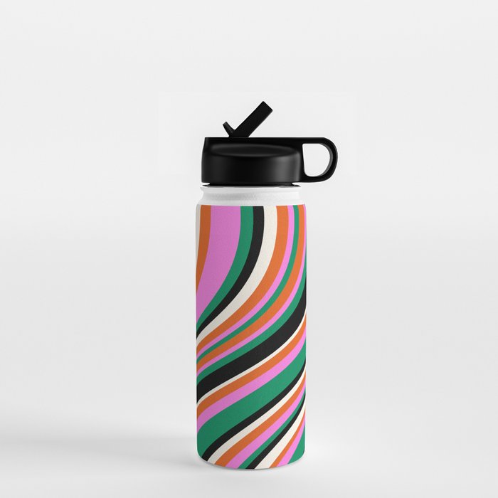 Wavy Stripes XIV - Bold Retro Water Bottle Gallery Image 1