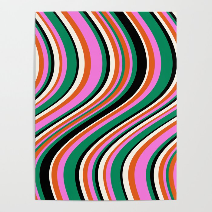 Wavy Stripes XIV - Bold Retro Poster Gallery Image 4