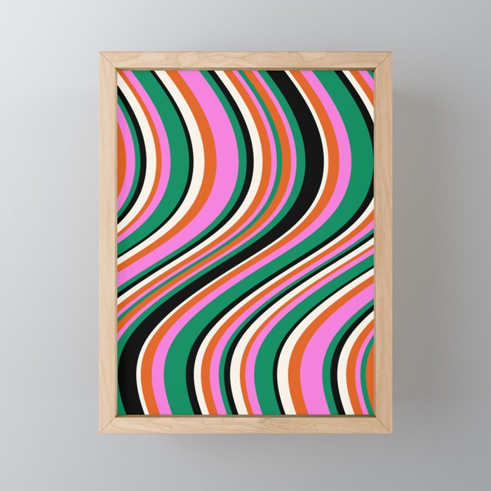 Wavy Stripes XIV - Bold Retro Mini Art Print Gallery Image 1