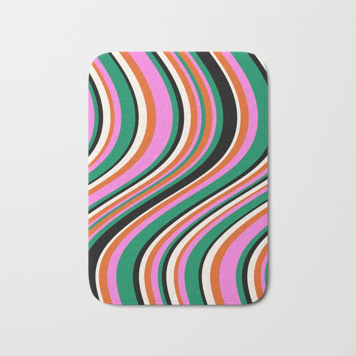 Wavy Stripes XIV - Bold Retro Bath Mat Gallery Image 1