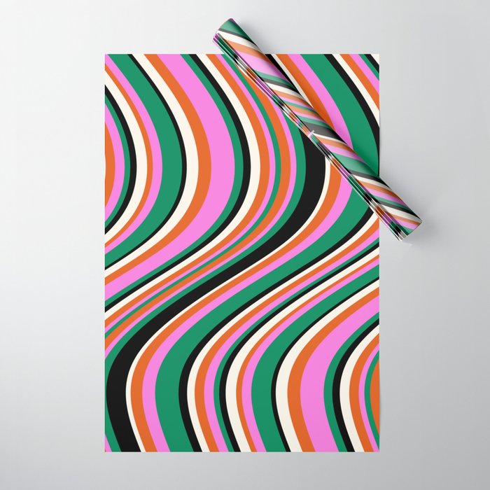 Wavy Stripes XIV - Bold Retro Wrapping Paper Gallery Image 1