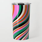 Wavy Stripes XIV - Bold Retro Travel Mug Gallery Image 1