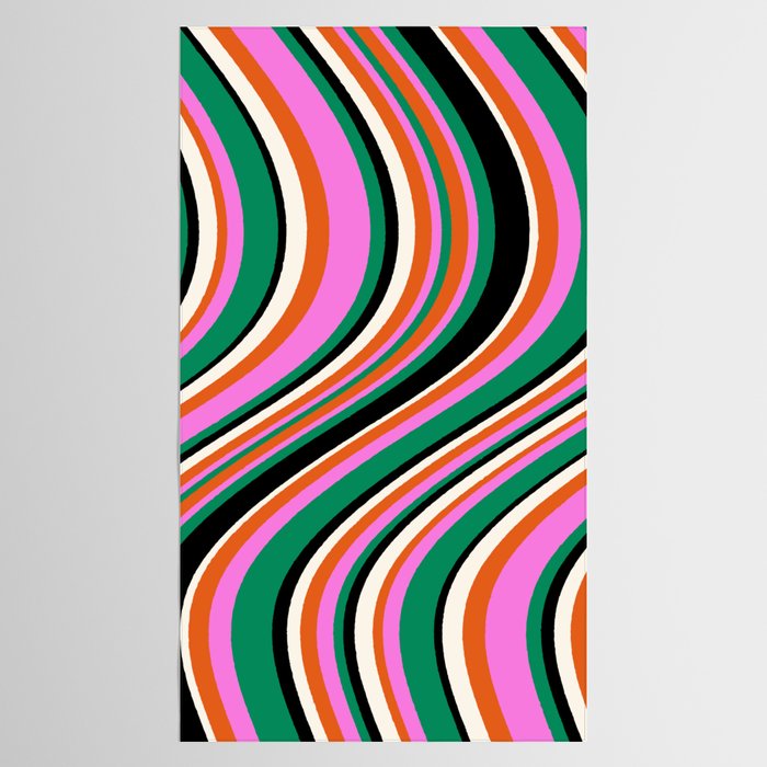 Wavy Stripes XIV - Bold Retro Tablecloth Gallery Image 2