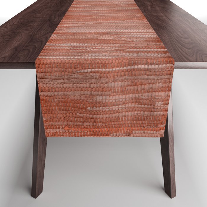 Old Market Textile in Faded Terracotta Table Runner Gallery Image 1