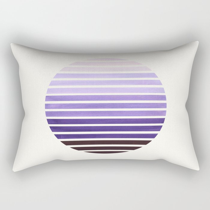 Purple Mid Century Modern Minimalist Scandinavian Colorful Stripes Geometric Pattern Round Circle Fr Rectangular Pillow Gallery Image 1