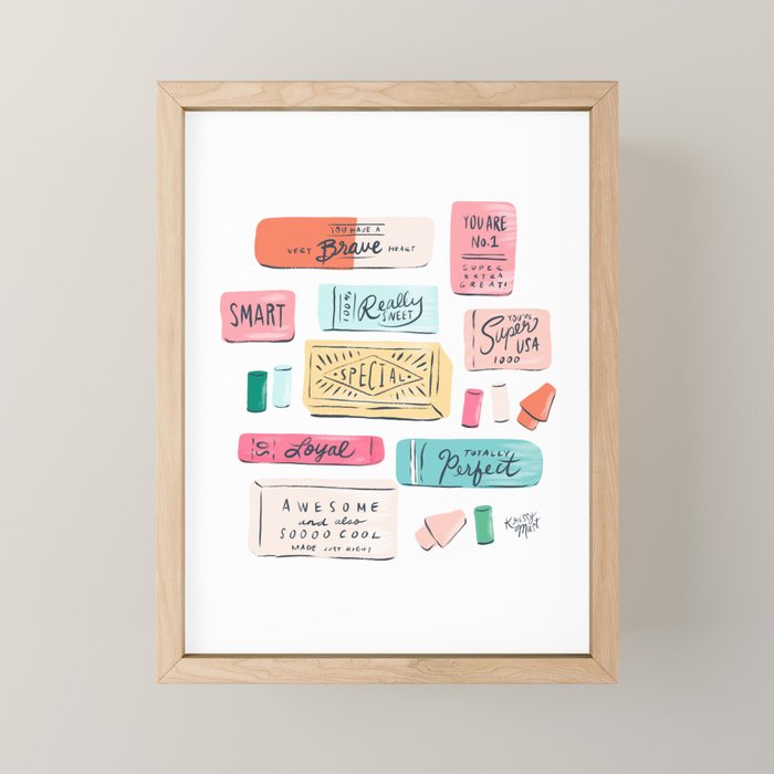 Positive Affirmation Erasers  Mini Art Print Gallery Image 1