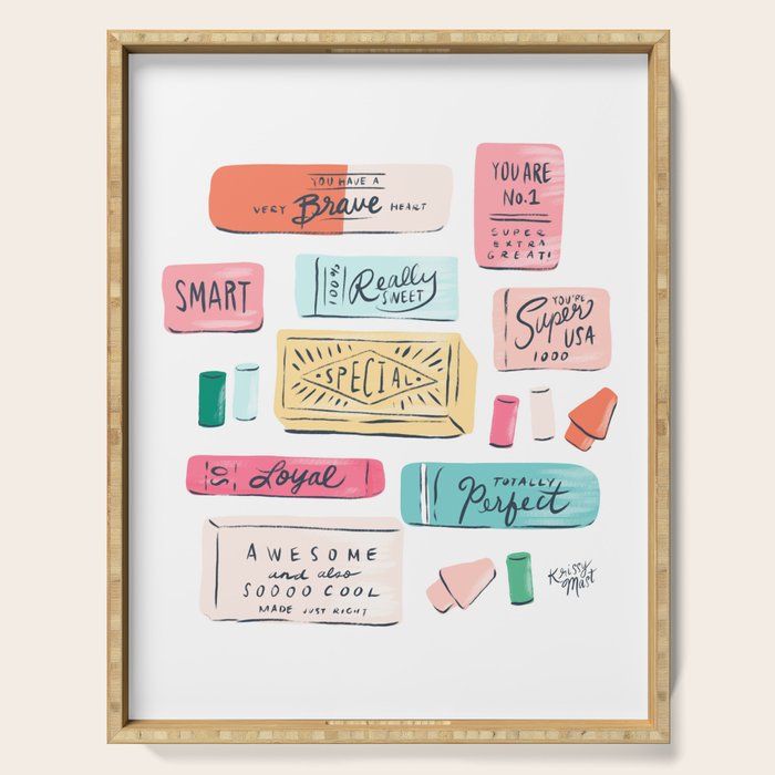 Positive Affirmation Erasers  Serving Tray Gallery Image 1