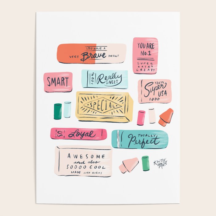 Positive Affirmation Erasers  Poster Gallery Image 1