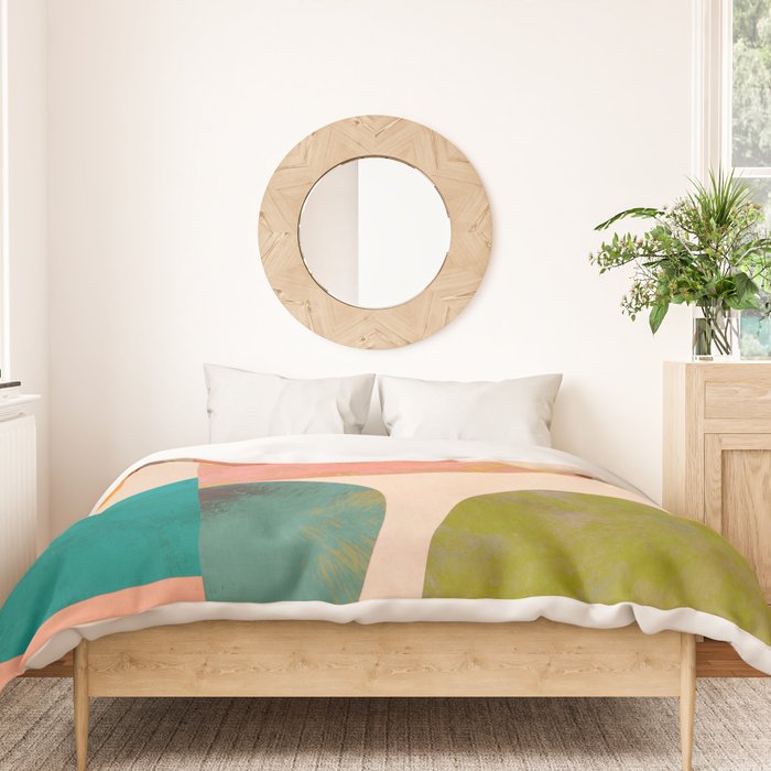 abstract painterly mid century shapes Duvet Cover Gallery Image 3