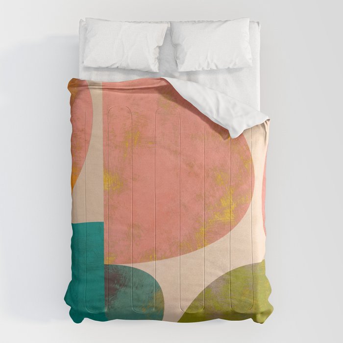 abstract painterly mid century shapes Comforter Gallery Image 6