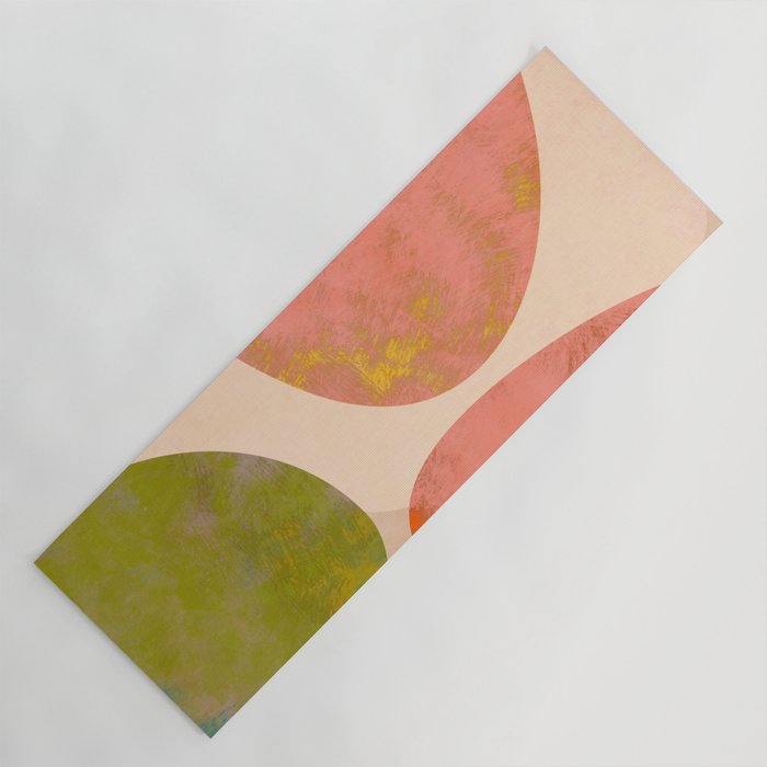 abstract painterly mid century shapes Yoga Mat Gallery Image 1