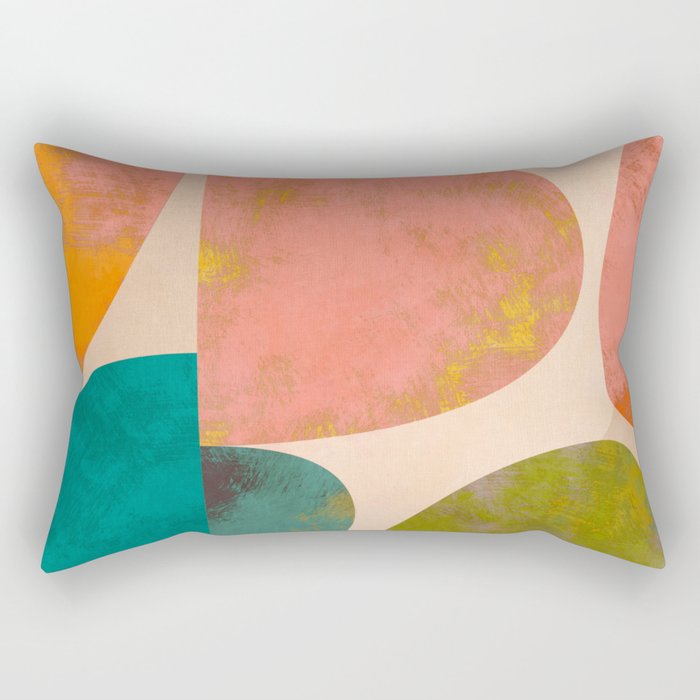 abstract painterly mid century shapes Rectangular Pillow Gallery Image 1