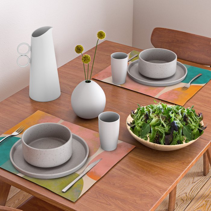 abstract painterly mid century shapes Placemat Gallery Image 2