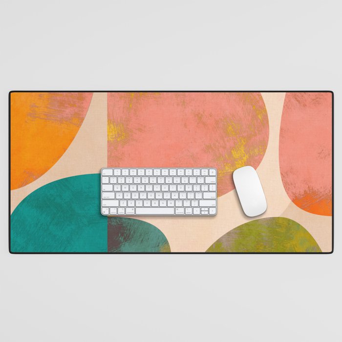 abstract painterly mid century shapes Desk Mat Gallery Image 1