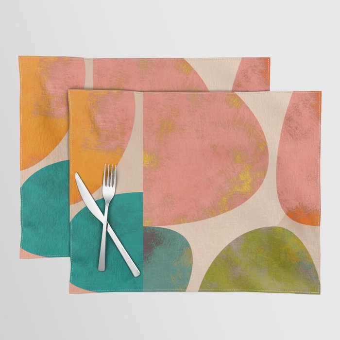 abstract painterly mid century shapes Placemat Gallery Image 1