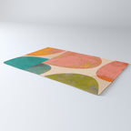 abstract painterly mid century shapes Rug Gallery Image 3