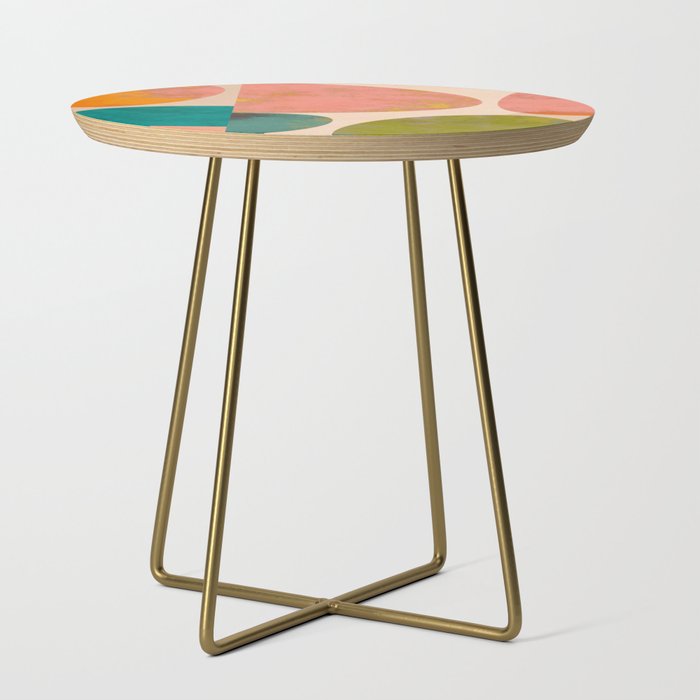 abstract painterly mid century shapes Side Table Gallery Image 1