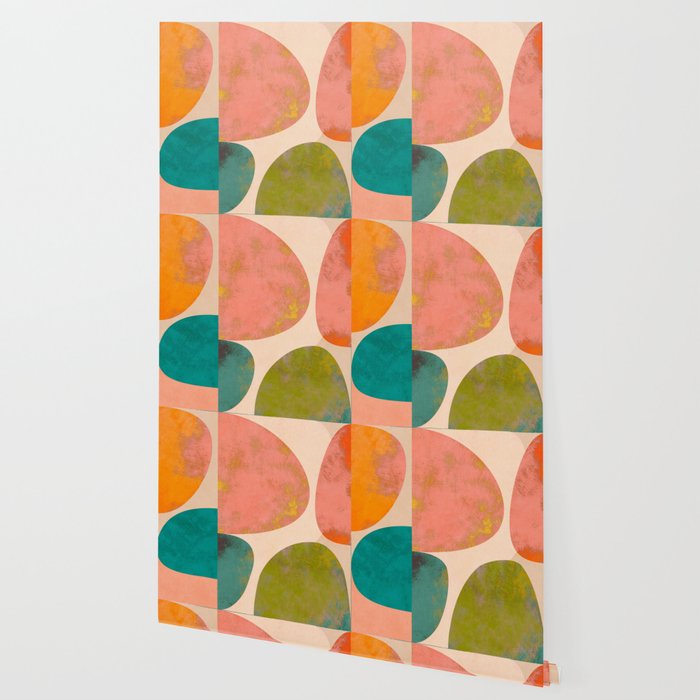 abstract painterly mid century shapes Wallpaper Gallery Image 2