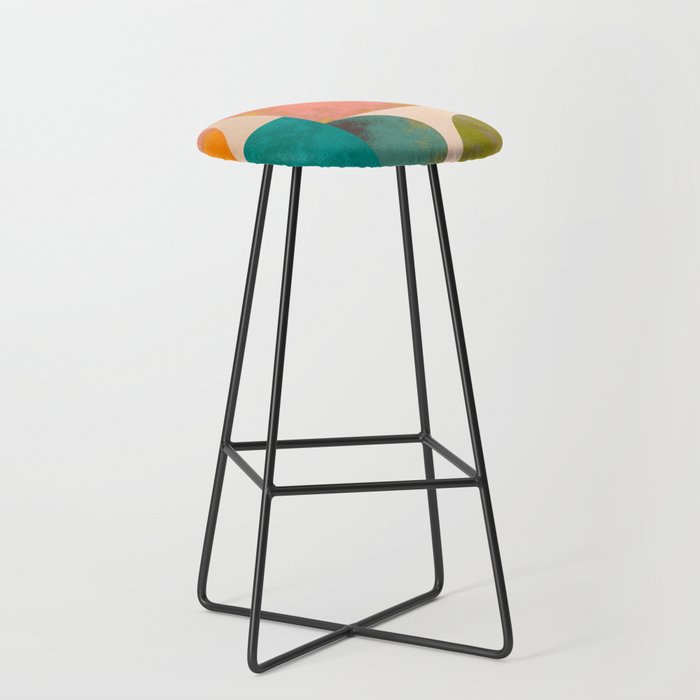 abstract painterly mid century shapes Stool Gallery Image 1