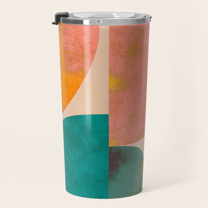 abstract painterly mid century shapes Travel Mug Gallery Image 3