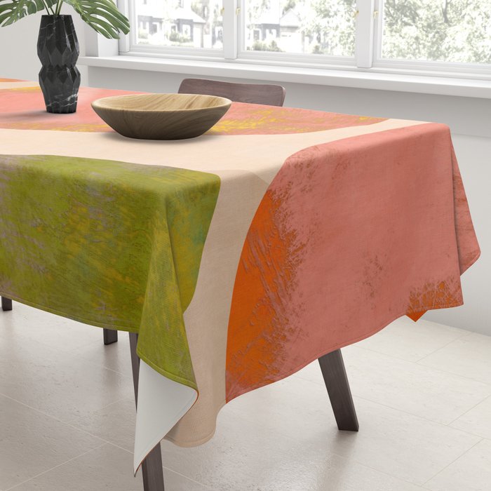 abstract painterly mid century shapes Tablecloth Gallery Image 3