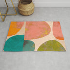 abstract painterly mid century shapes Rug Gallery Image 1