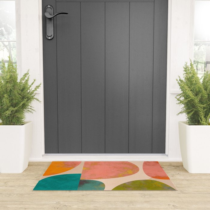 abstract painterly mid century shapes Welcome Mat Gallery Image 3