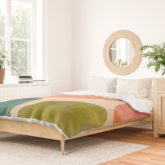 abstract painterly mid century shapes Duvet Cover Gallery Image 2