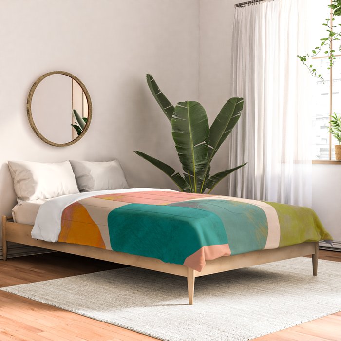 abstract painterly mid century shapes Comforter Gallery Image 2