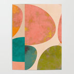 abstract painterly mid century shapes Poster Gallery Image 4