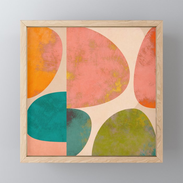 abstract painterly mid century shapes Mini Art Print Gallery Image 1