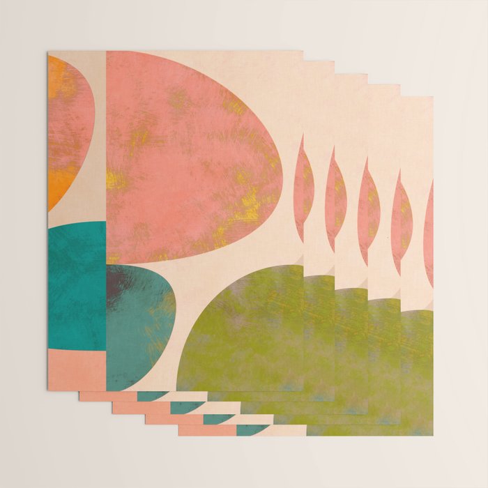 abstract painterly mid century shapes Wrapping Paper Gallery Image 3