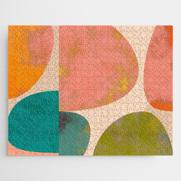 abstract painterly mid century shapes Jigsaw Puzzle Gallery Image 1