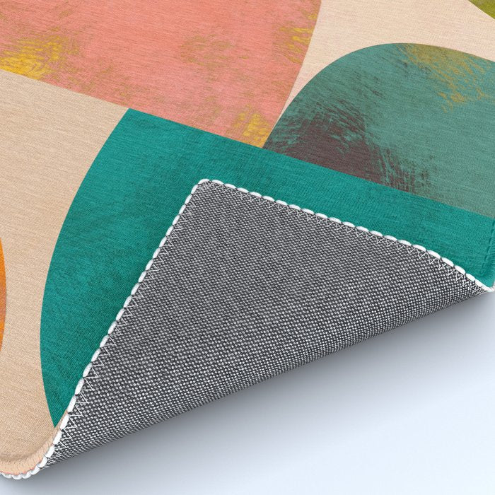 abstract painterly mid century shapes Rug Gallery Image 4