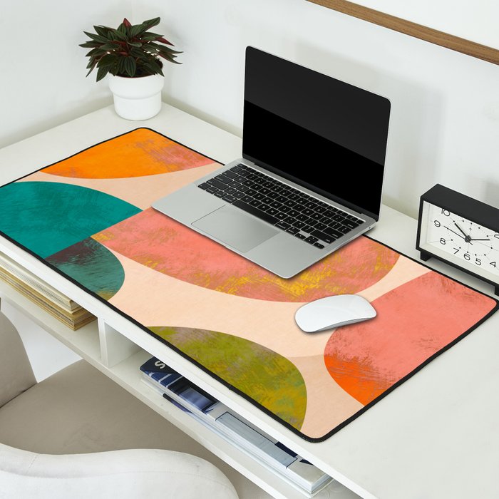 abstract painterly mid century shapes Desk Mat Gallery Image 2