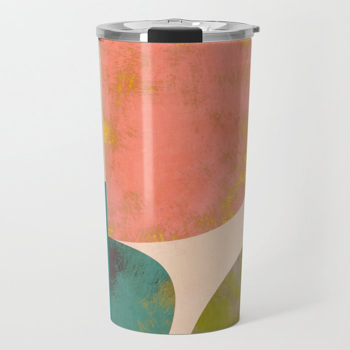 abstract painterly mid century shapes Travel Mug Gallery Image 1