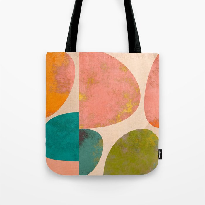 abstract painterly mid century shapes Tote Bag Gallery Image 1