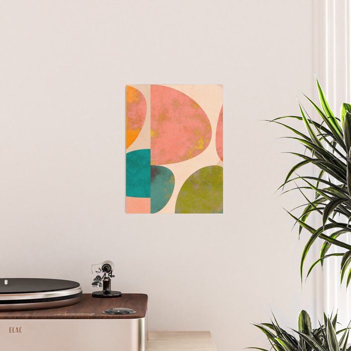 abstract painterly mid century shapes Poster Gallery Image 2